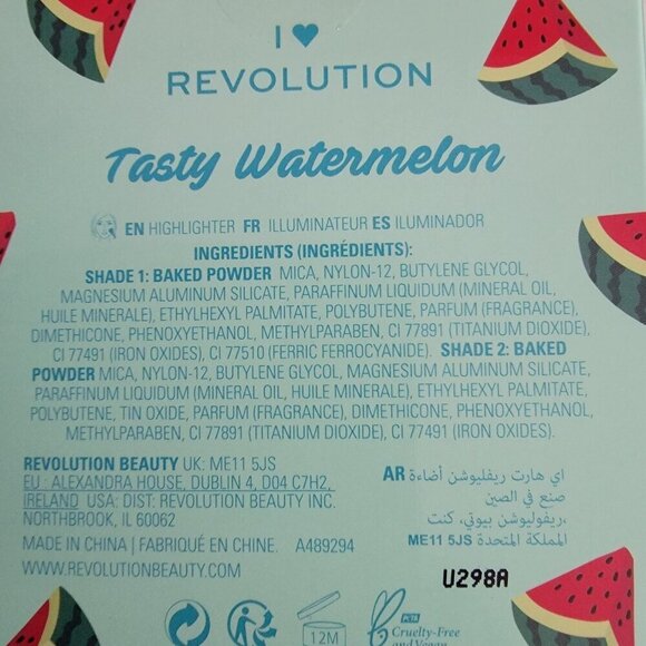 I Heart Revolution Watermelon Highlighter Illuminator Pressed Powder NIB - Picture 7 of 8